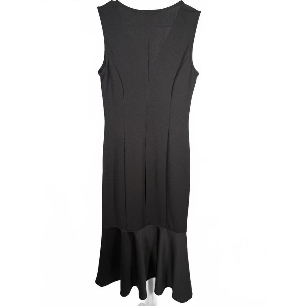 NWT Marina Black Sleeveless Midi Dress with Flared Hem - S - Picture 2 of 5